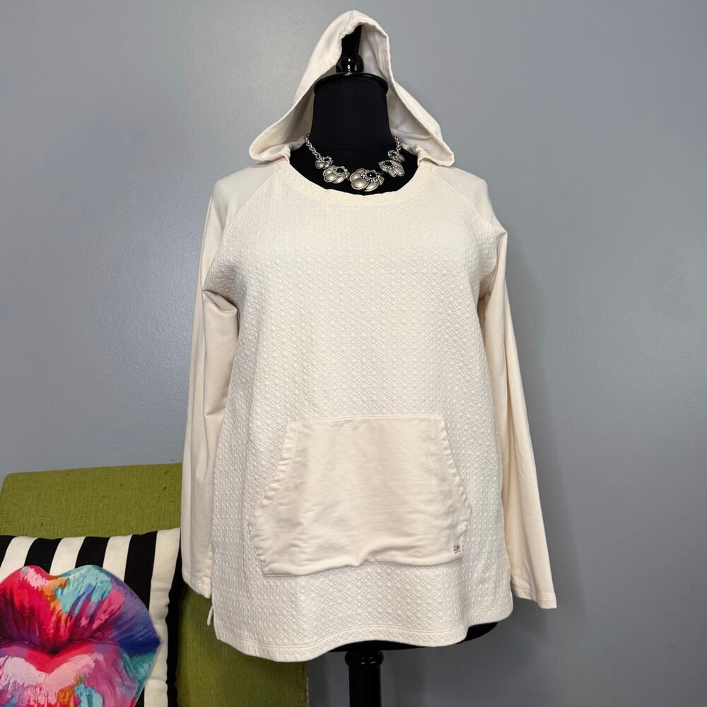 Marc New York Ivory Quilted Hooded Sweatshirt 1X